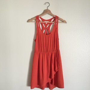 Silence + Noise Urban Outfitters Cutaway Orange/Coral Dress Small US 2-4